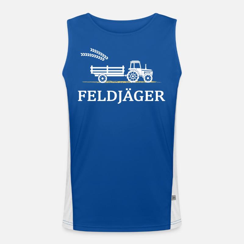 Traktor Traktorfahrer Landwirt Acker Feld Funktionelles Kontrast-Tank Top für Männer 