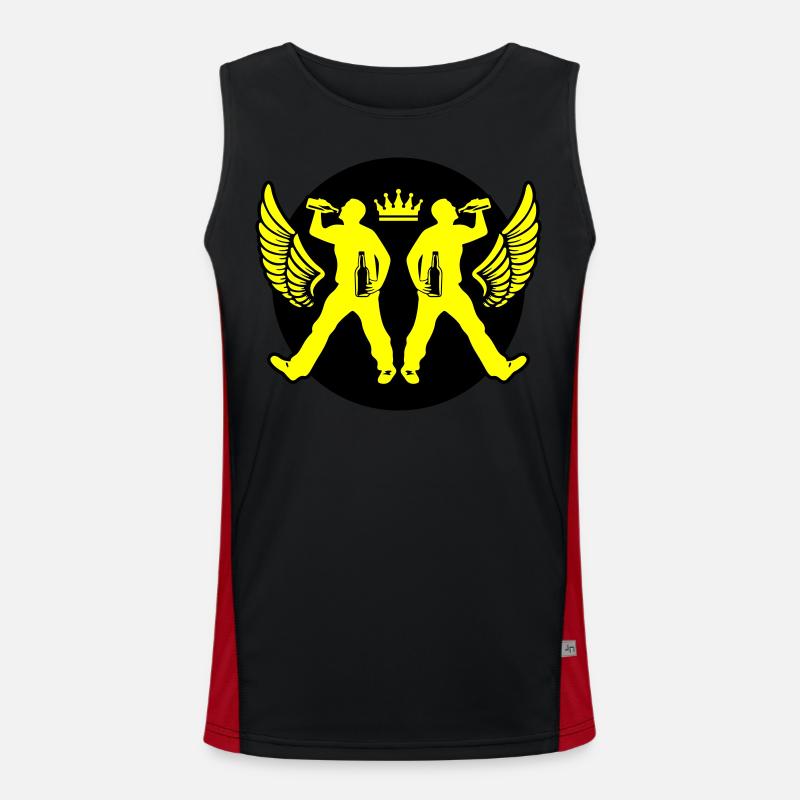 Drinking Bier Silhouette Funktionelles Kontrast-Tank Top für Männer 