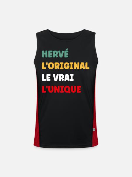 L'original le vrai l'unique hervé - Débardeur respirant contrasté Homme  - noir/rouge - Devant