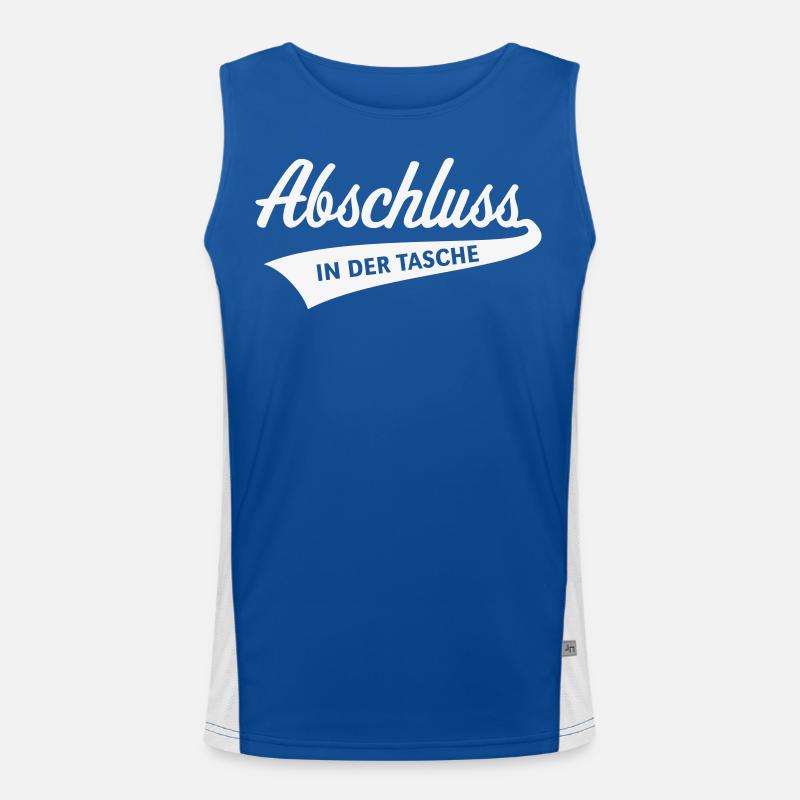 Abschluss – In Der Tasche (Schulabschluss / White) Funktionelles Kontrast-Tank Top für Männer 