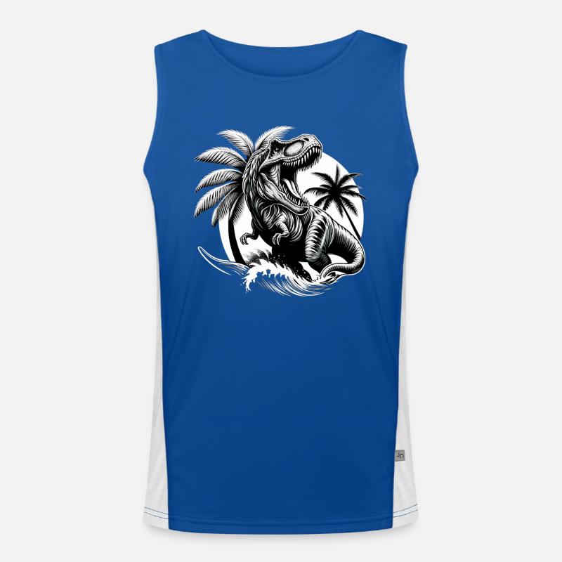 Brüllender T-Rex Dinosaurier Geschenk Funktionelles Kontrast-Tank Top für Männer 