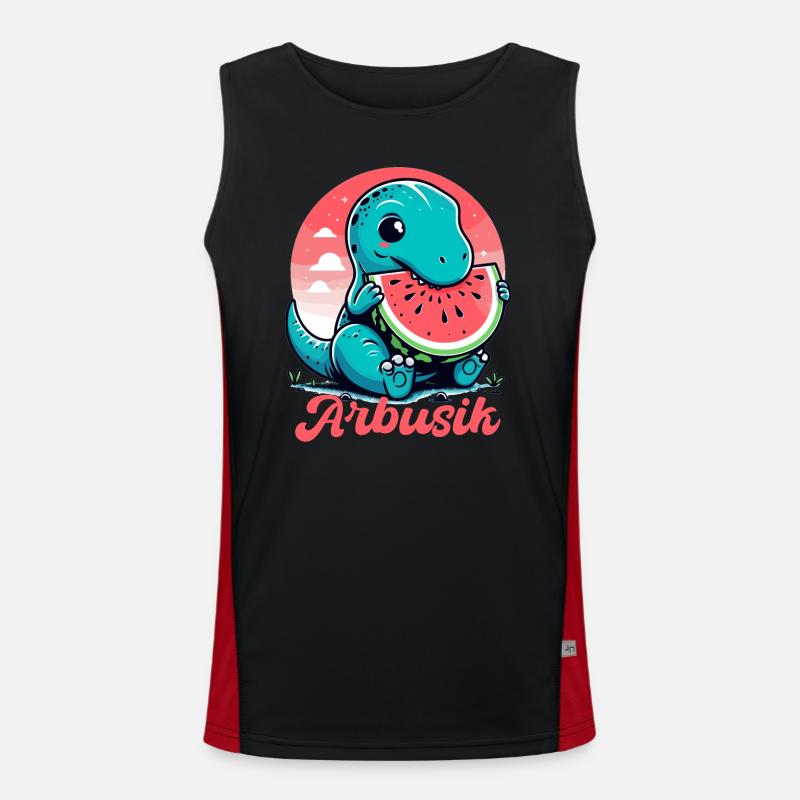 Mignon T-Rex Pastèque Arbusik Cadeau Débardeur respirant contrasté Homme 
