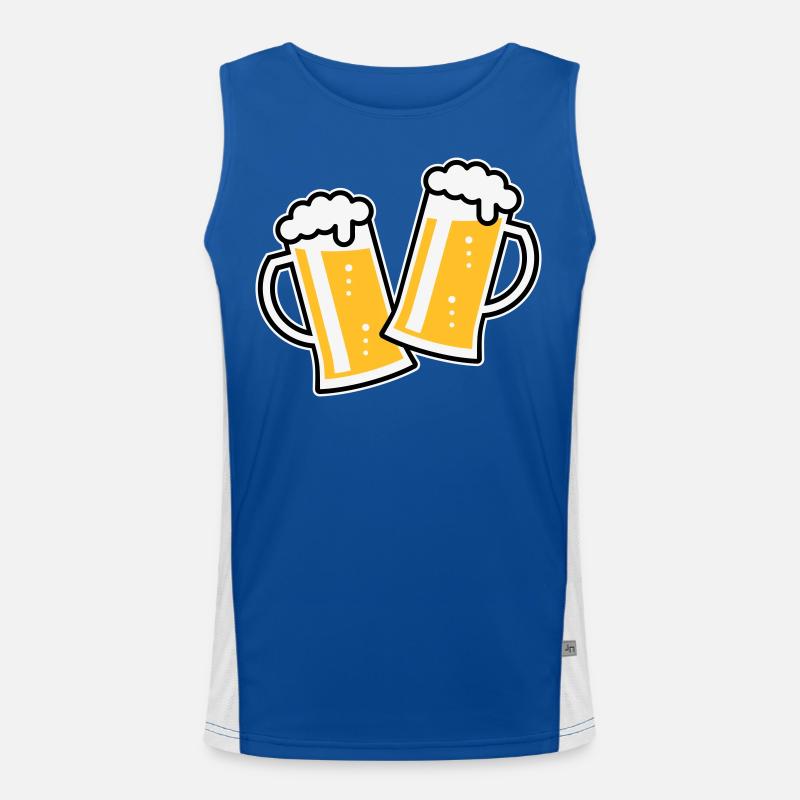 2 Toasting German Beer Steins (Cheers / 3C) Men's Functional Contrast Tank Top 