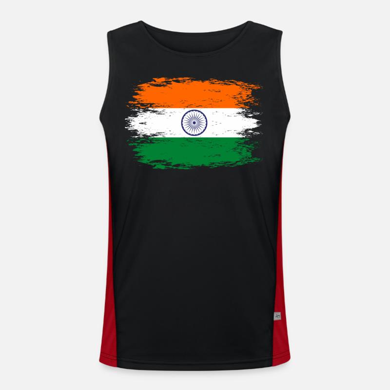 Drapeau de l’Inde aspect utilisé Débardeur respirant contrasté Homme 