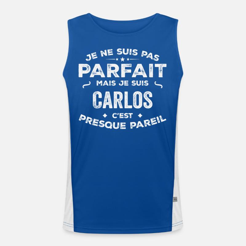 Carlos Ein Vorname, eine Geschichte, eine Persönlichkeit Funktionelles Kontrast-Tank Top für Männer 