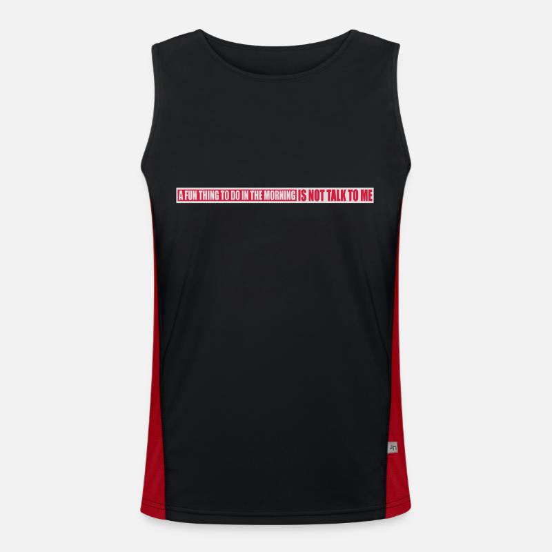 not talk to me - Men's Functional Contrast Tank Top - black/red