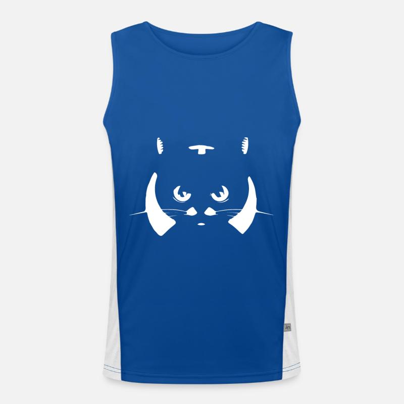 Drôle Chat Silhouette Effronté Fun Chats Débardeur respirant contrasté Homme 