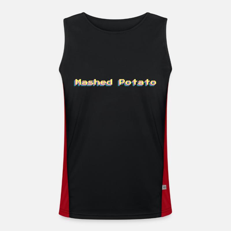 Mashed Potato - Kartoffelbrei 90er Wort Bunt Funktionelles Kontrast-Tank Top für Männer 