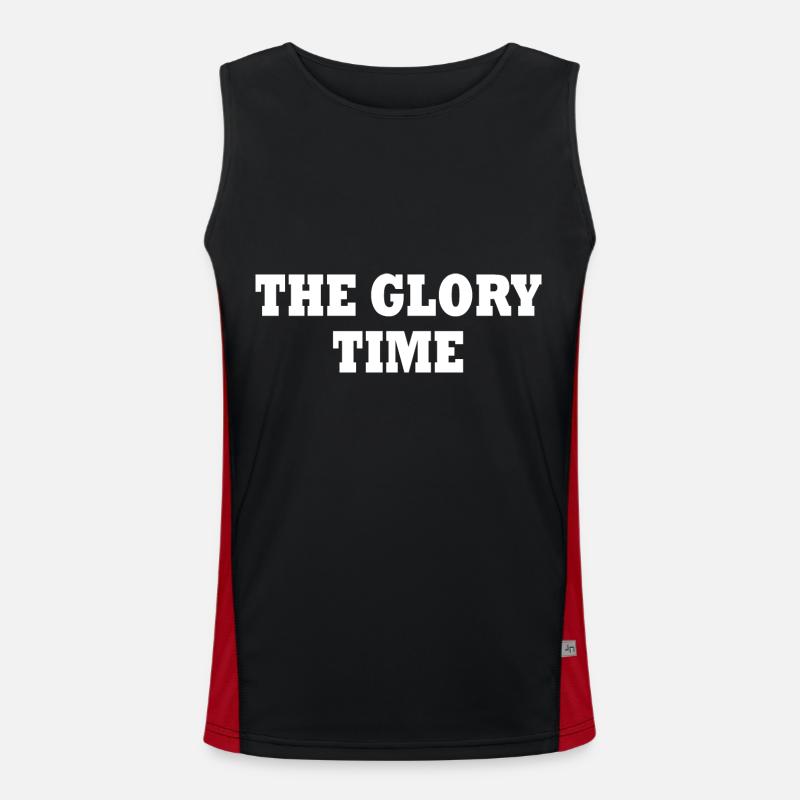 The glory time - Men's Functional Contrast Tank Top  - black/red