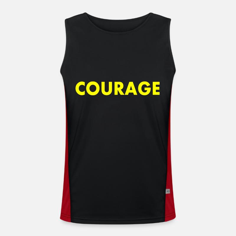 Courage - Men's Functional Contrast Tank Top - black/red