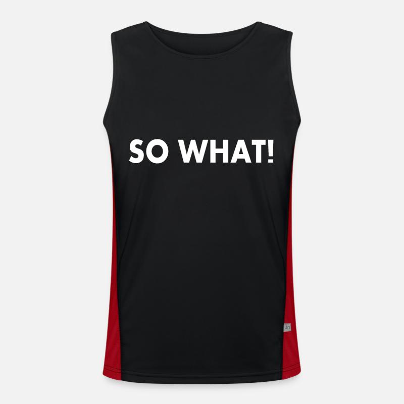 So what - Men's Functional Contrast Tank Top  - black/red