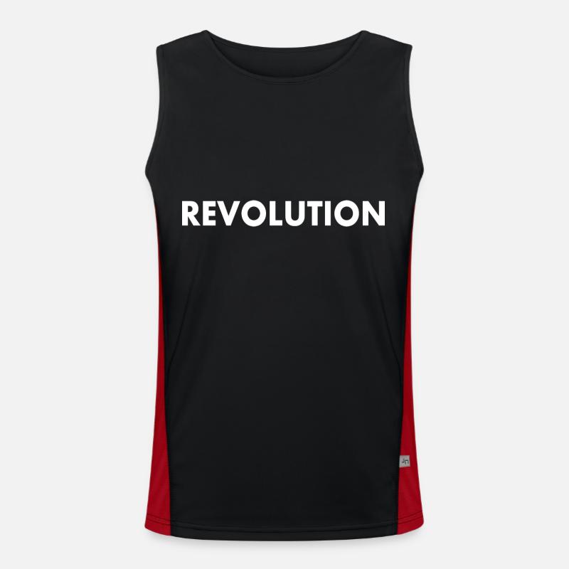Revolution - Men's Functional Contrast Tank Top - black/red