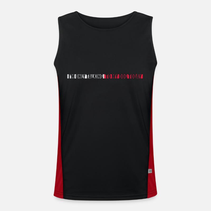 only talking to dog - Men's Functional Contrast Tank Top  - black/red