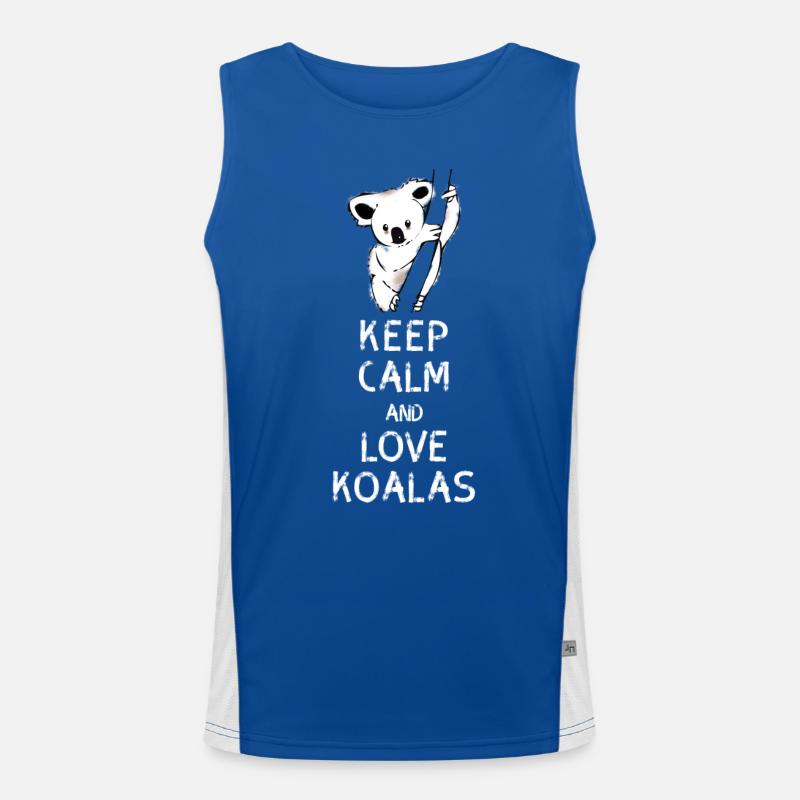 koala keep calm Love Koalas Bär Baum nap Nerd geek Funktionelles Kontrast-Tank Top für Männer 