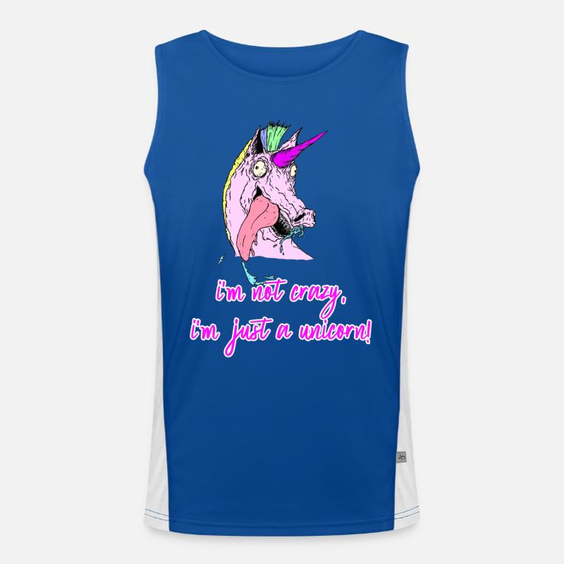crazy unicorn verrücktes einhorn Funktionelles Kontrast-Tank Top für Männer 