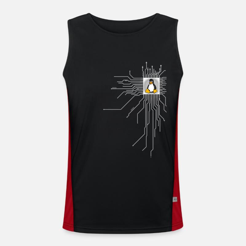 platine pingouin Core Coeur Ordinateur pc Nerd program Débardeur respirant contrasté Homme 