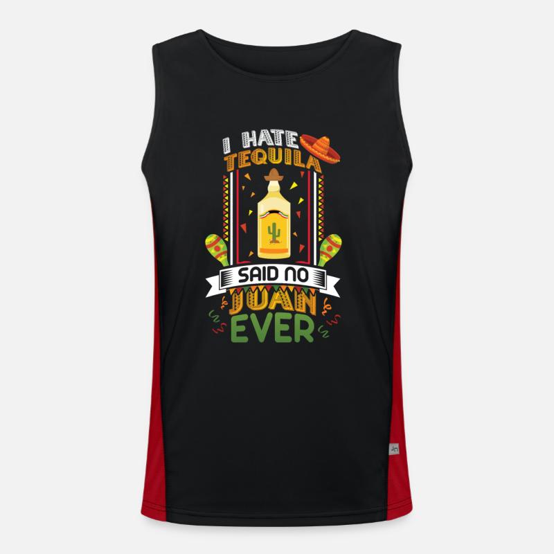 Party tequila drinking - Men's Functional Contrast Tank Top  - black/red