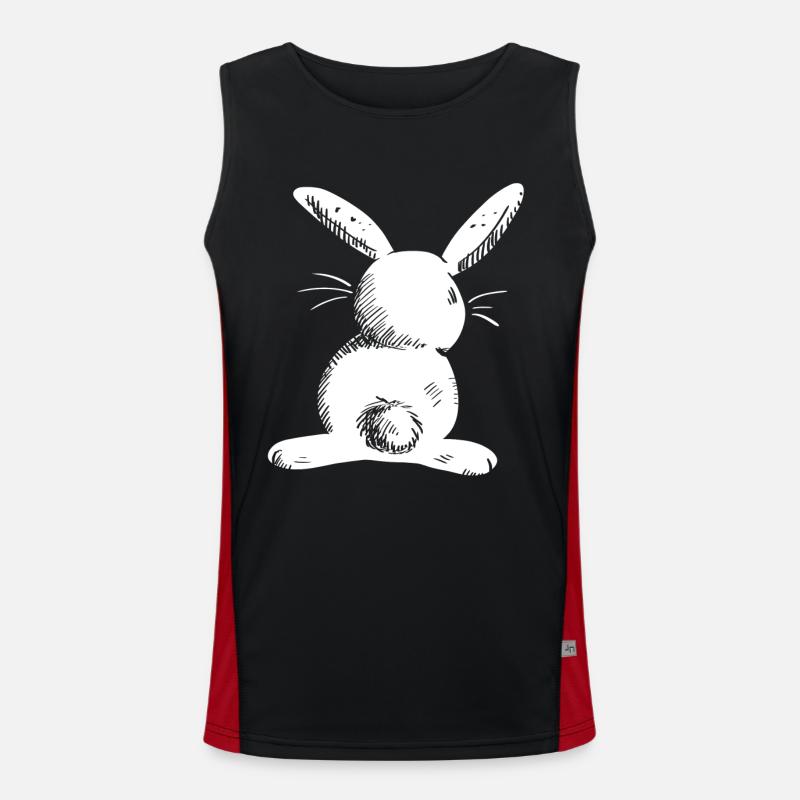 White long eared hare comic - Men's Functional Contrast Tank Top - black/red