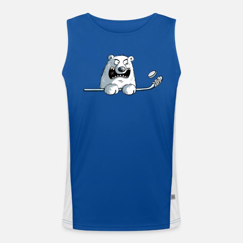 Cooler Eisbär Mit Eishockeyschläger I Eishockey Funktionelles Kontrast-Tank Top für Männer 