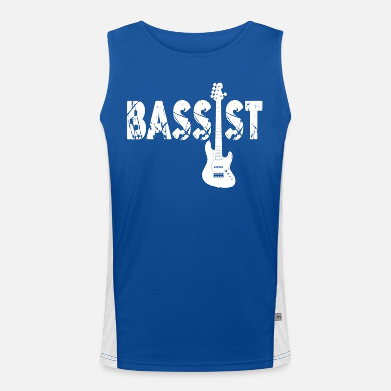 Cadeau de guitare guitariste basse Débardeur respirant contrasté Homme 