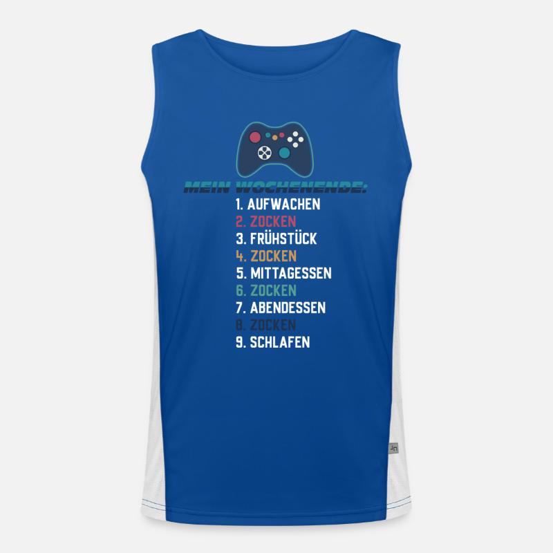 Mein Wochenende Zocken Gaming Liste Controller Funktionelles Kontrast-Tank Top für Männer 