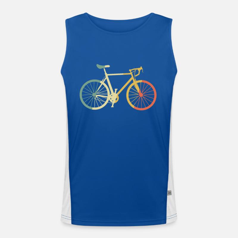 Vélo de course vélo retro multicolore cadeau Débardeur respirant contrasté Homme 