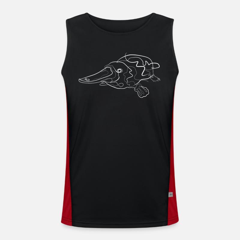 Schnabeltier Tier Australien - one line drawing Funktionelles Kontrast-Tank Top für Männer 