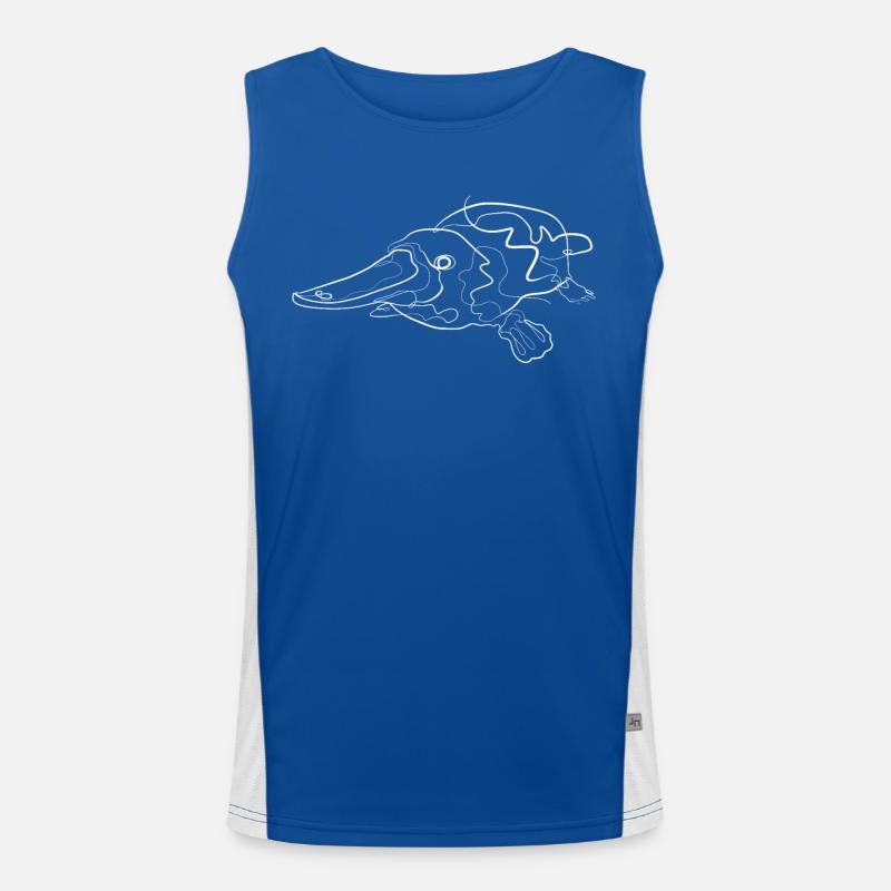 Platypus Animal Australia - one line drawing Men's Functional Contrast Tank Top 