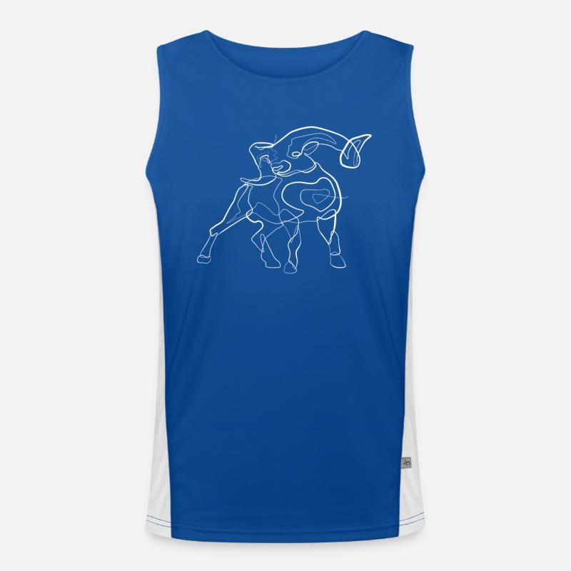 Aries animal motif - one line drawing Men's Functional Contrast Tank Top 