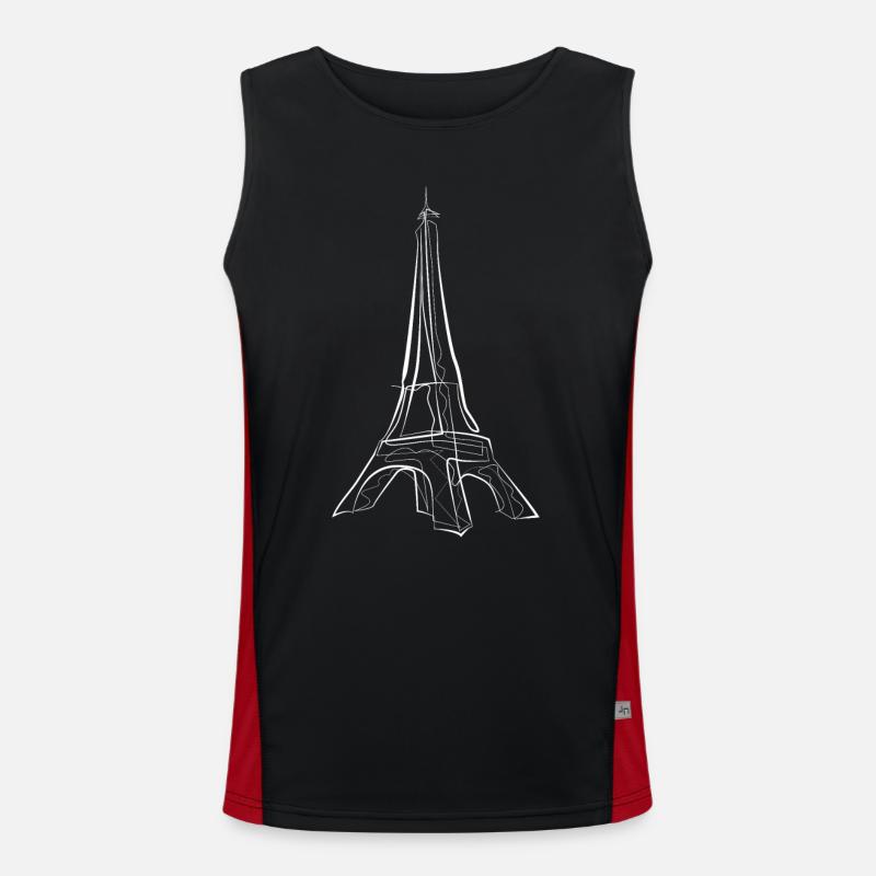Paris Eiffelturm Funktionelles Kontrast-Tank Top für Männer 