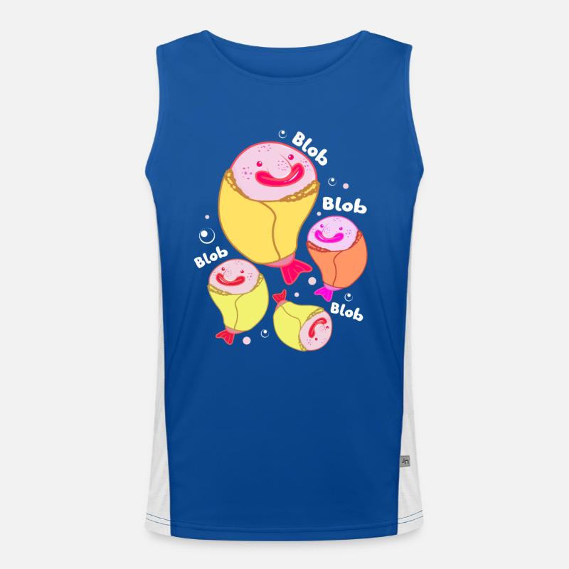 Blobfisch Tiefsee Grumpy Introvertiert Geschenk Funktionelles Kontrast-Tank Top für Männer 