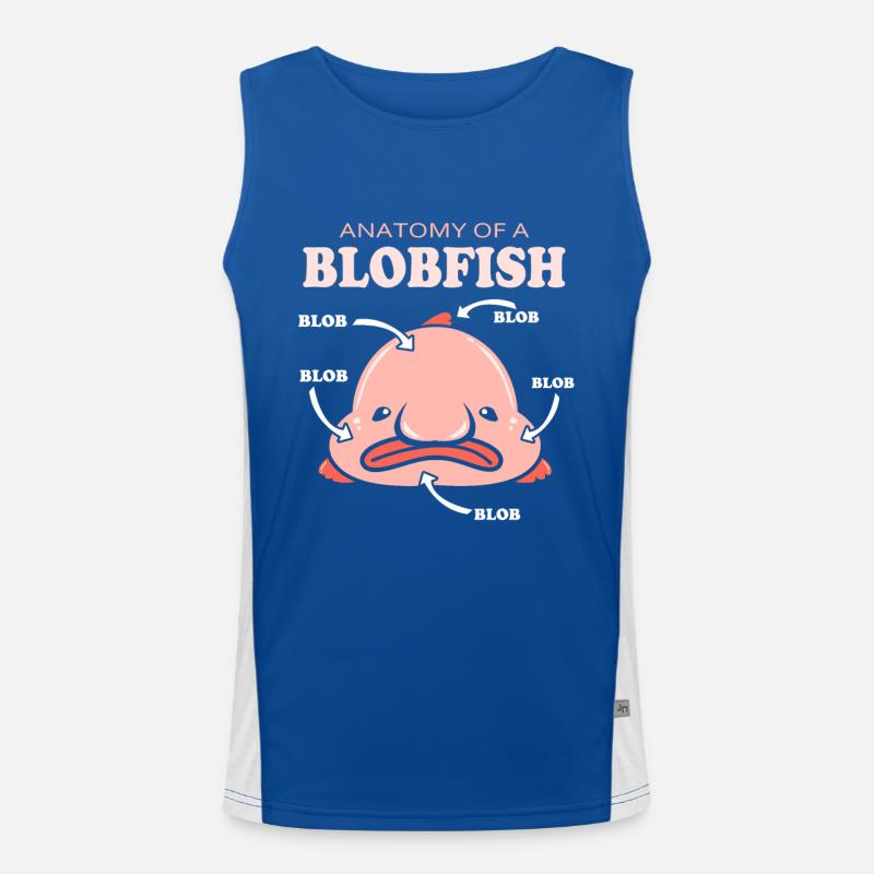 Blobfisch Tiefsee Grumpy Introvertiert Geschenk Funktionelles Kontrast-Tank Top für Männer 