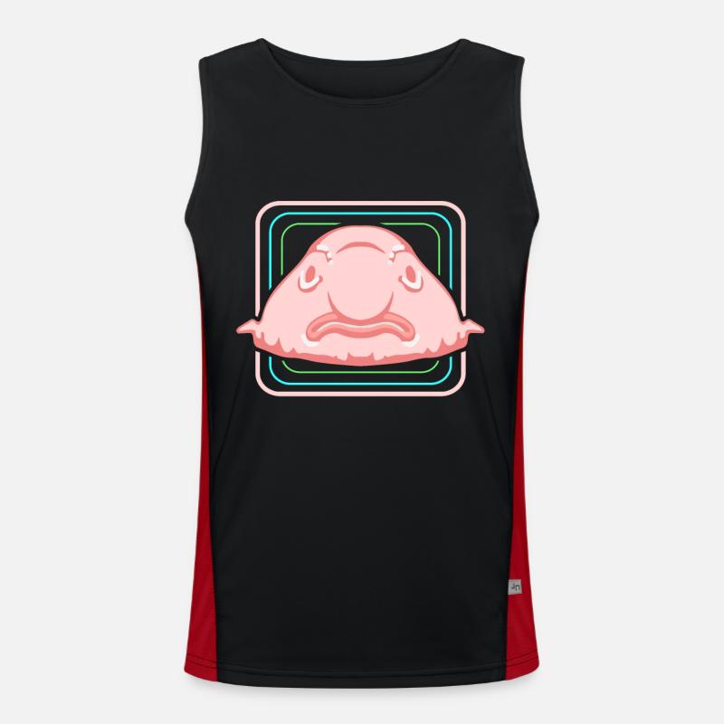 Blobfisch Tiefsee Grumpy Introvertiert Geschenk Funktionelles Kontrast-Tank Top für Männer 