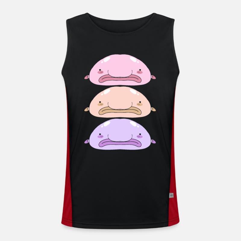 Blob poissons profonds Grumpy cadeau introverti Débardeur respirant contrasté Homme 