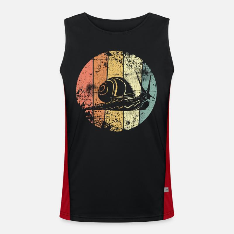 Snail snail shell retro Men's Functional Contrast Tank Top 