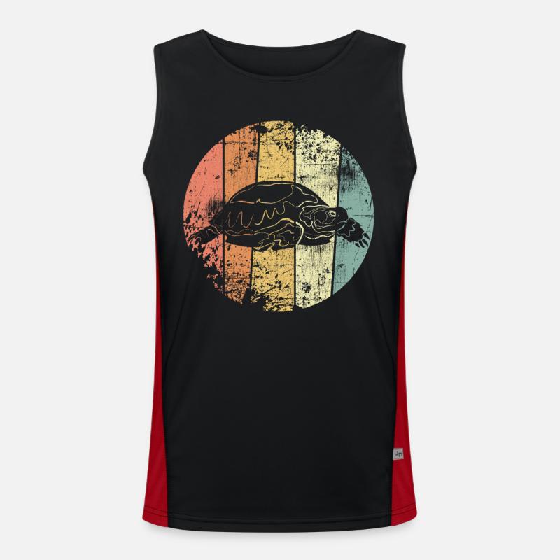 Turtle - Men's Functional Contrast Tank Top - black/red