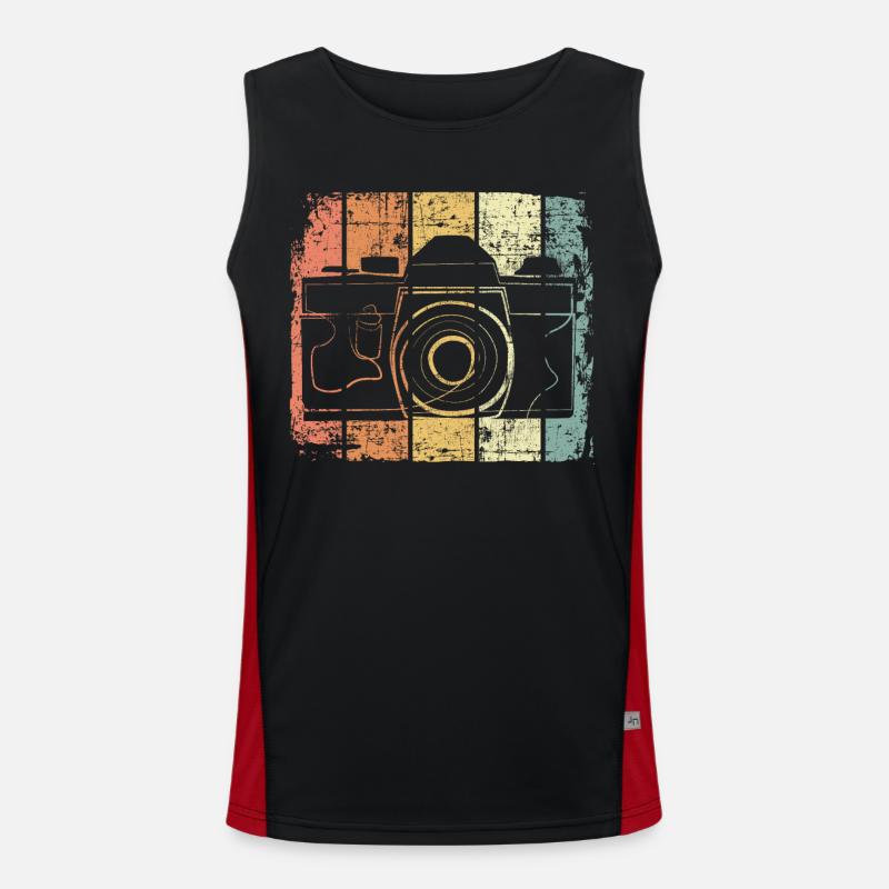 Camera retro Men's Functional Contrast Tank Top 