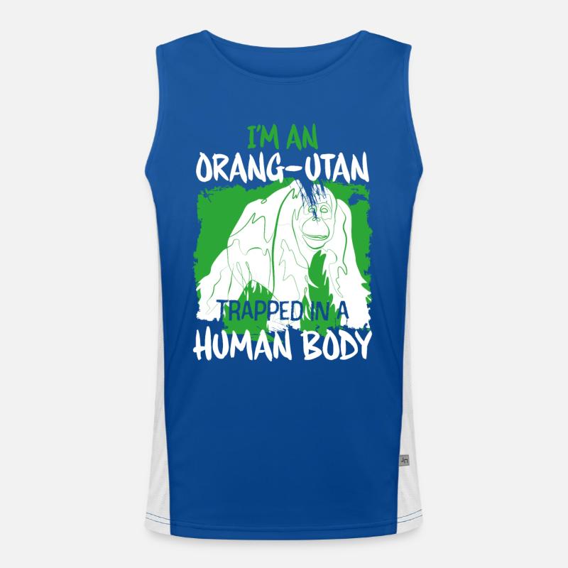 Affe Orang Utan Funktionelles Kontrast-Tank Top für Männer 