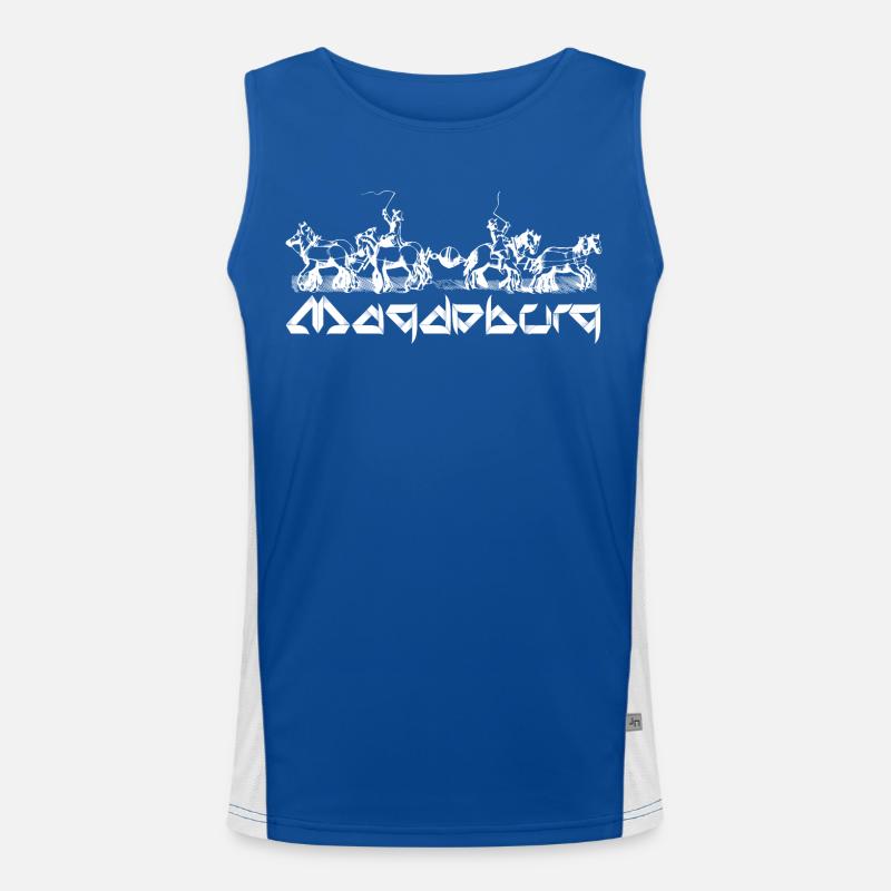 Magdeburg - Guericke Halbkugel Experiment Funktionelles Kontrast-Tank Top für Männer 