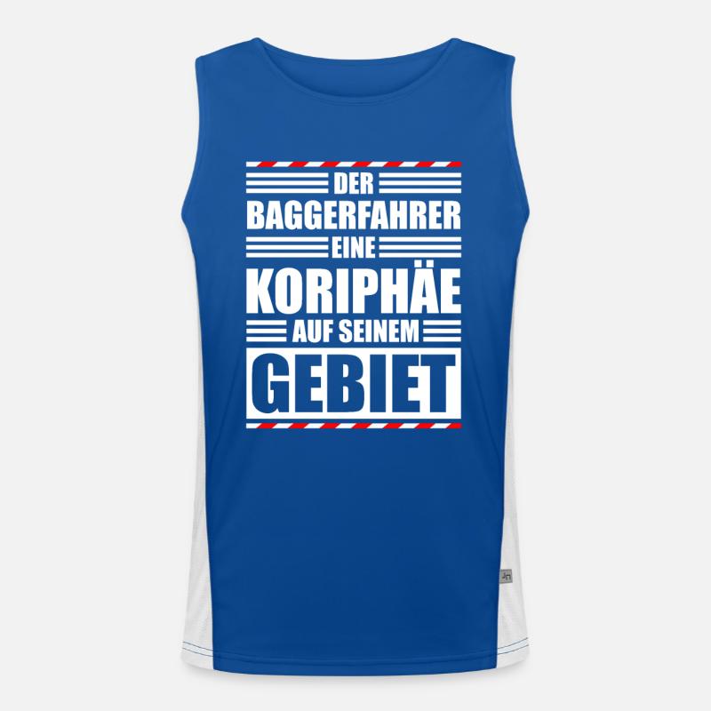 Excavator driver construction site Men's Functional Contrast Tank Top 