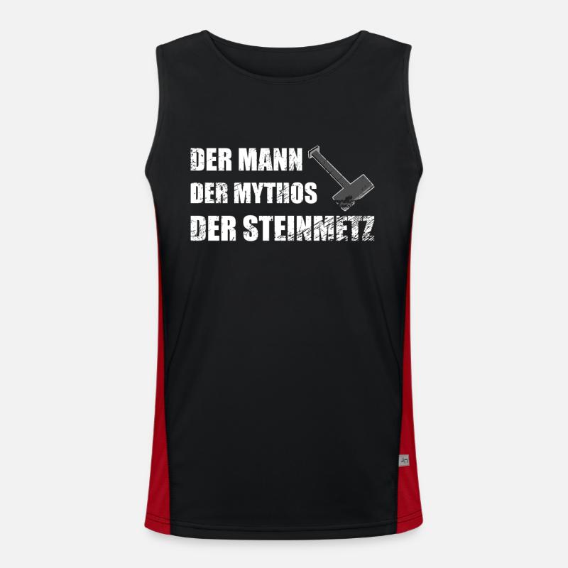 Lustiger Spruch Steinmetz Meißel Geschenk Funktionelles Kontrast-Tank Top für Männer 