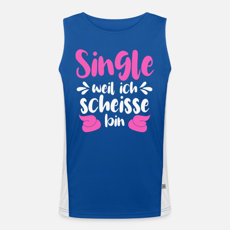 Single weil ich scheiße bin  Funktionelles Kontrast-Tank Top für Männer 
