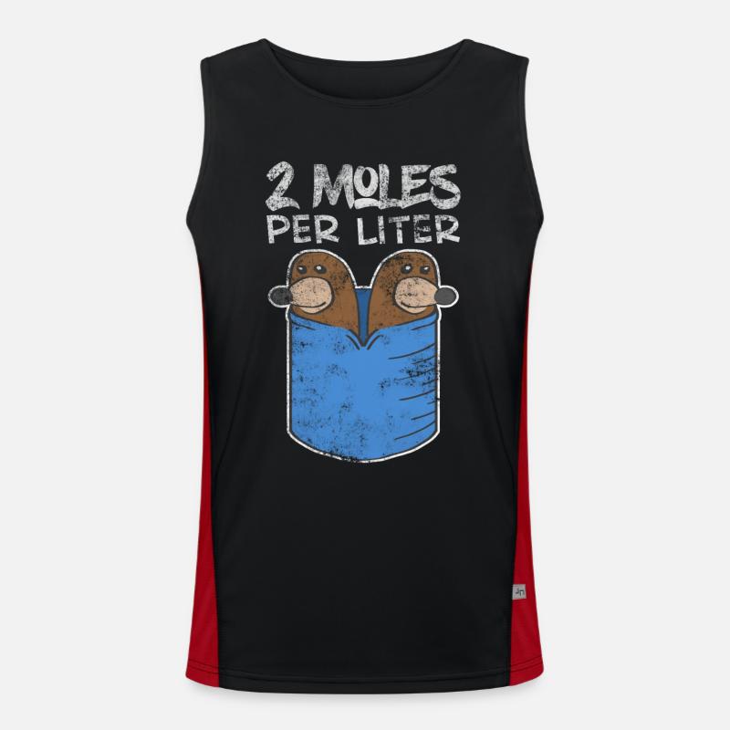 Two Moles Per Liter Chemistry Gift Men's Functional Contrast Tank Top 