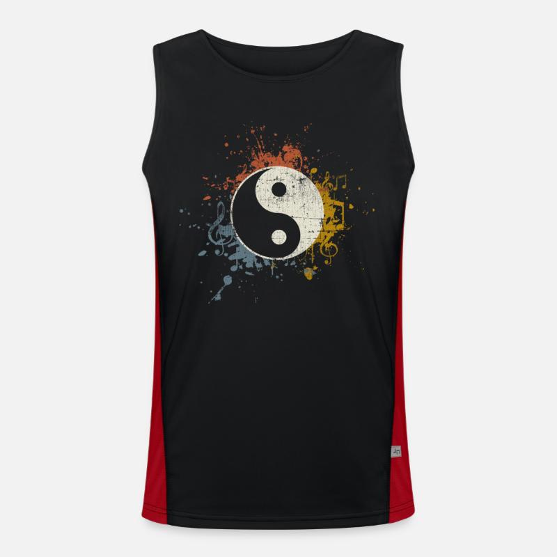 Musique de méditation Yin Yang Débardeur respirant contrasté Homme 