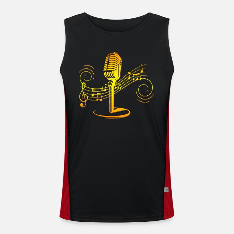 Microphone Singer Singer Musical Singing Men's Functional Contrast Tank Top 