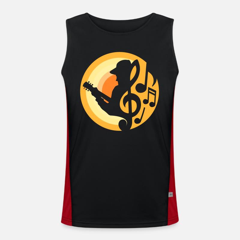 Guitar Player - Men's Functional Contrast Tank Top  - black/red