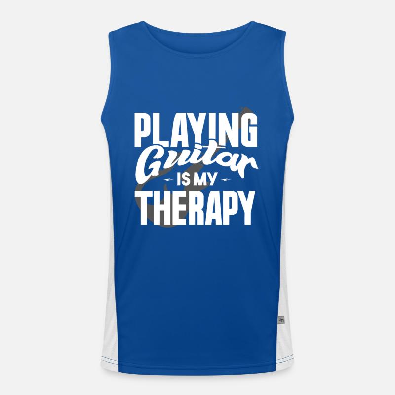 Playing the guitar is my therapy Men's Functional Contrast Tank Top 