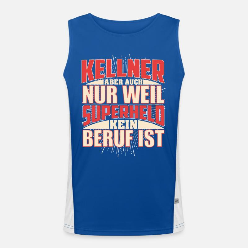 Kellner Superheld Funktionelles Kontrast-Tank Top für Männer 