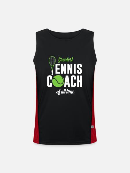 Largest tennis coach ever - Men's Functional Contrast Tank Top  - black/red