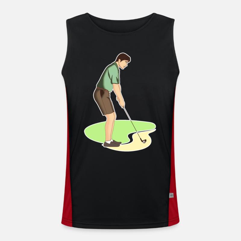 Golf | Golfing | Golfer | golf - Men's Functional Contrast Tank Top - black/red